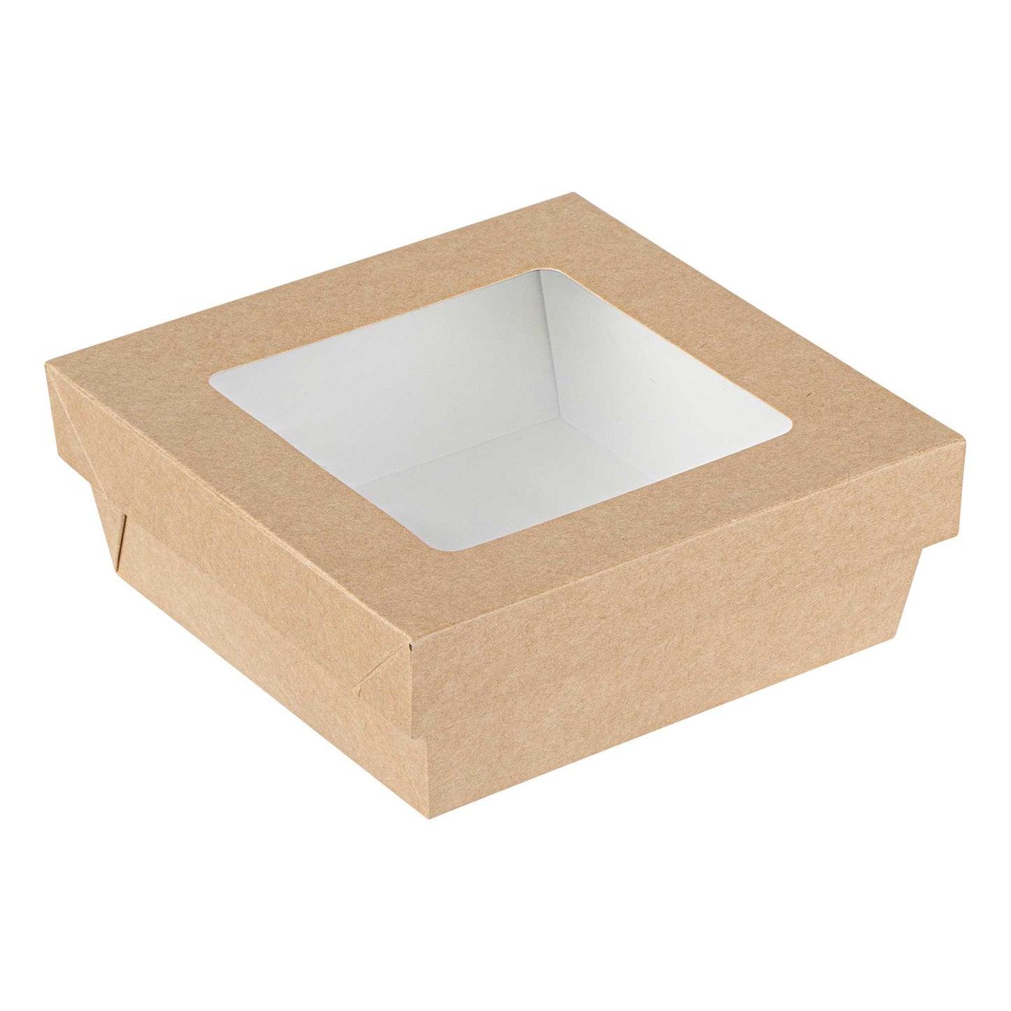 Cafe Vision 27 oz Square Kraft Paper Medium Take Out Container - 5 1/4" x 5 1/4" x 2" - 200 count box