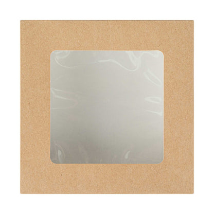 Cafe Vision 27 oz Square Kraft Paper Medium Take Out Container - 5 1/4" x 5 1/4" x 2" - 200 count box