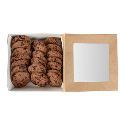 Cafe Vision 34 oz Square Kraft Paper Large Take Out Container - 6" x 6" x 2" - 25 count box