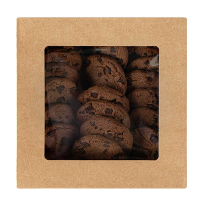 Cafe Vision 34 oz Square Kraft Paper Large Take Out Container - 6" x 6" x 2" - 25 count box