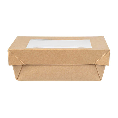 Cafe Vision 34 oz Square Kraft Paper Large Take Out Container - 6" x 6" x 2" - 200 count box