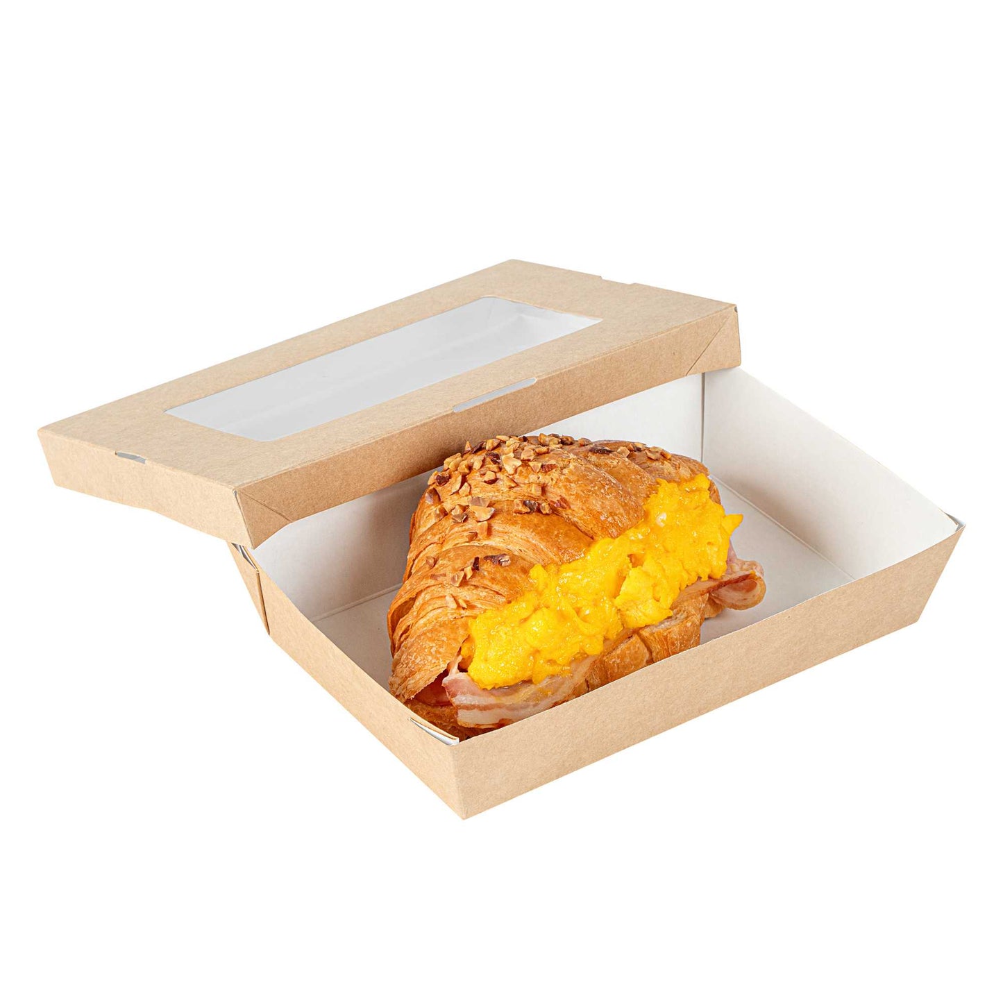 Cafe Vision 28 oz Rectangle Kraft Paper Small Take Out Container - 7 1/2" x 5" x 1 1/2" - 25 count box