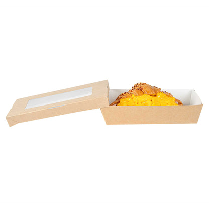 Cafe Vision 28 oz Rectangle Kraft Paper Small Take Out Container - 7 1/2" x 5" x 1 1/2" - 25 count box