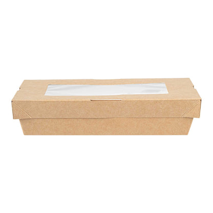 Cafe Vision 28 oz Rectangle Kraft Paper Small Take Out Container - 7 1/2" x 5" x 1 1/2" - 25 count box