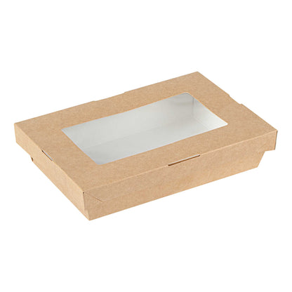 Cafe Vision 28 oz Rectangle Kraft Paper Small Take Out Container - 7 1/2" x 5" x 1 1/2" - 200 count box
