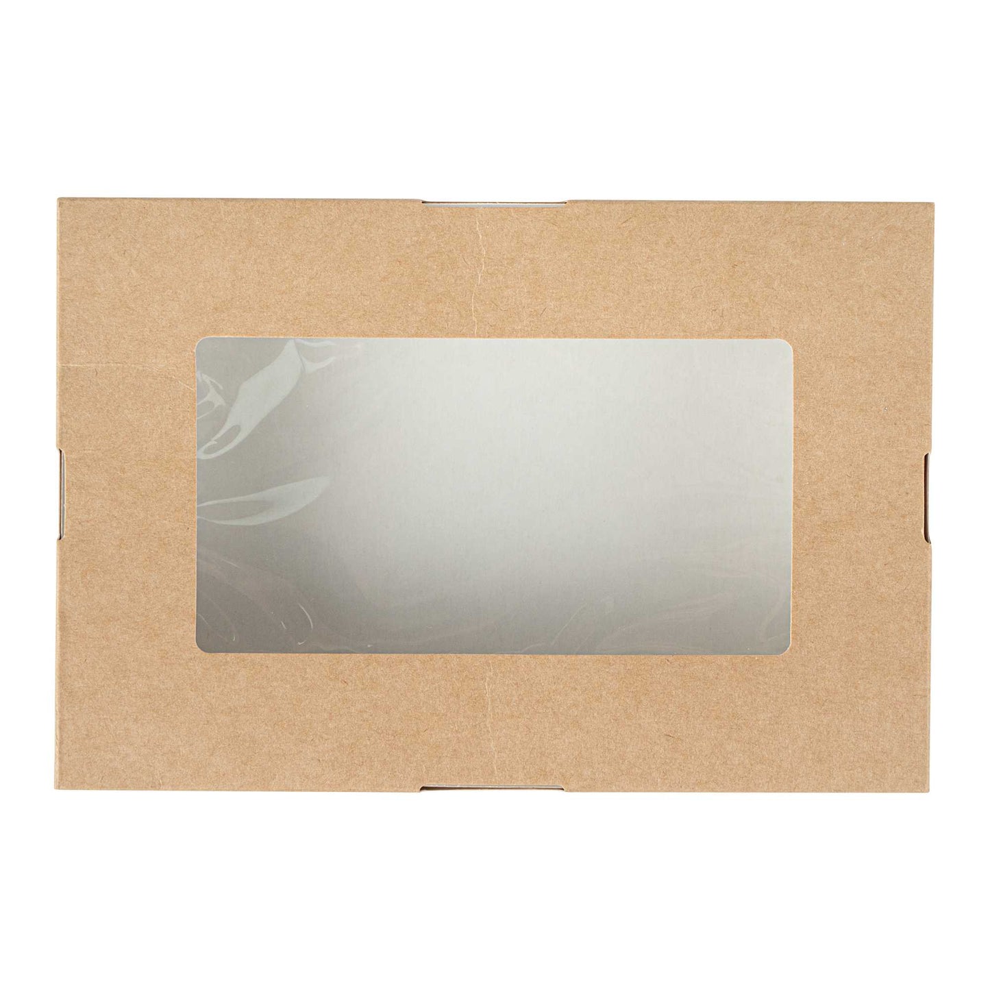 Cafe Vision 34 oz Rectangle Kraft Paper Large Take Out Container - 8 1/2" x 5 1/4" x 1 1/2" - 25 count box