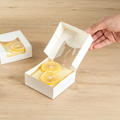 Cafe Vision 11 oz Square White Paper Small Take Out Container - 4" x 4" x 1 1/2" - 200 count box