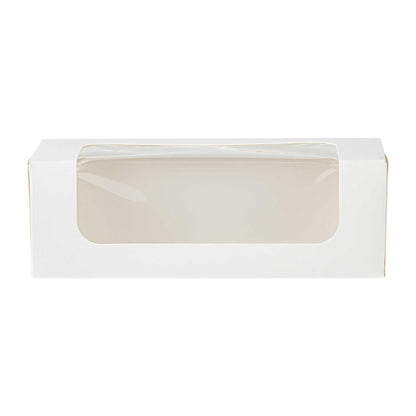 Cafe Vision 13 oz Rectangle White Paper Small Take Out Container - 6" x 2 1/2" x 2" - 50 count box