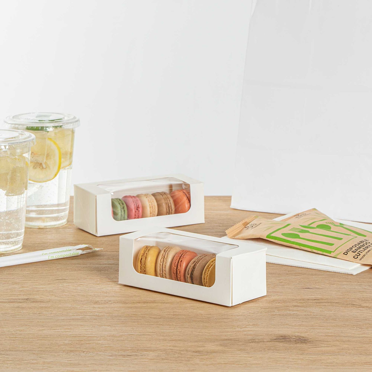 Cafe Vision 13 oz Rectangle White Paper Small Take Out Container - 6" x 2 1/2" x 2" - 50 count box