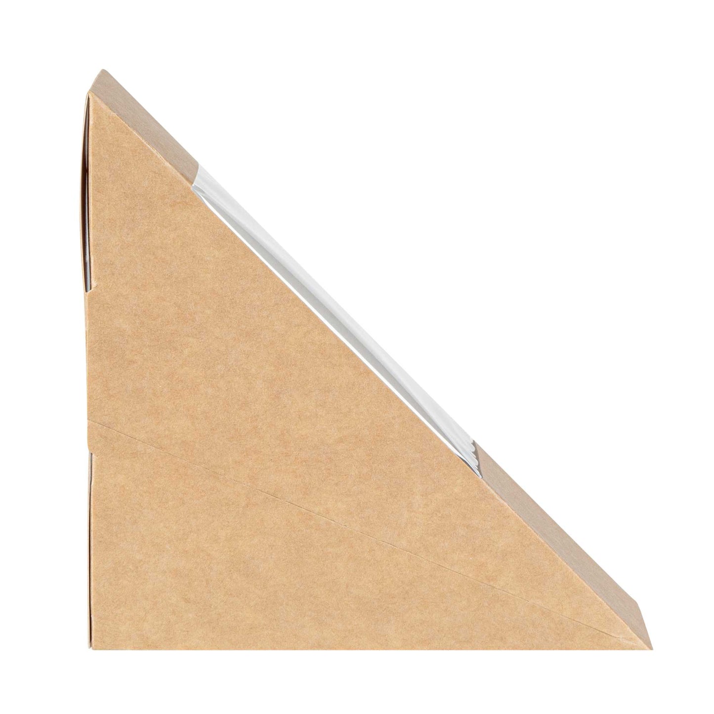 Cafe Vision Triangle Kraft Paper Small Sandwich Box - 4 3/4" x 4 3/4" x 2" - 25 count box
