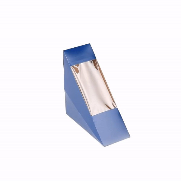 Cafe Vision Triangle Frenchie Paper Small Sandwich Box - 4 3/4" x 4 3/4" x 2" - 200 count box