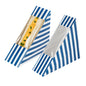 Cafe Vision Triangle Blue and White Stripe Paper Small Sandwich Box - 4 3/4" x 4 3/4" x 2" - 25 count box