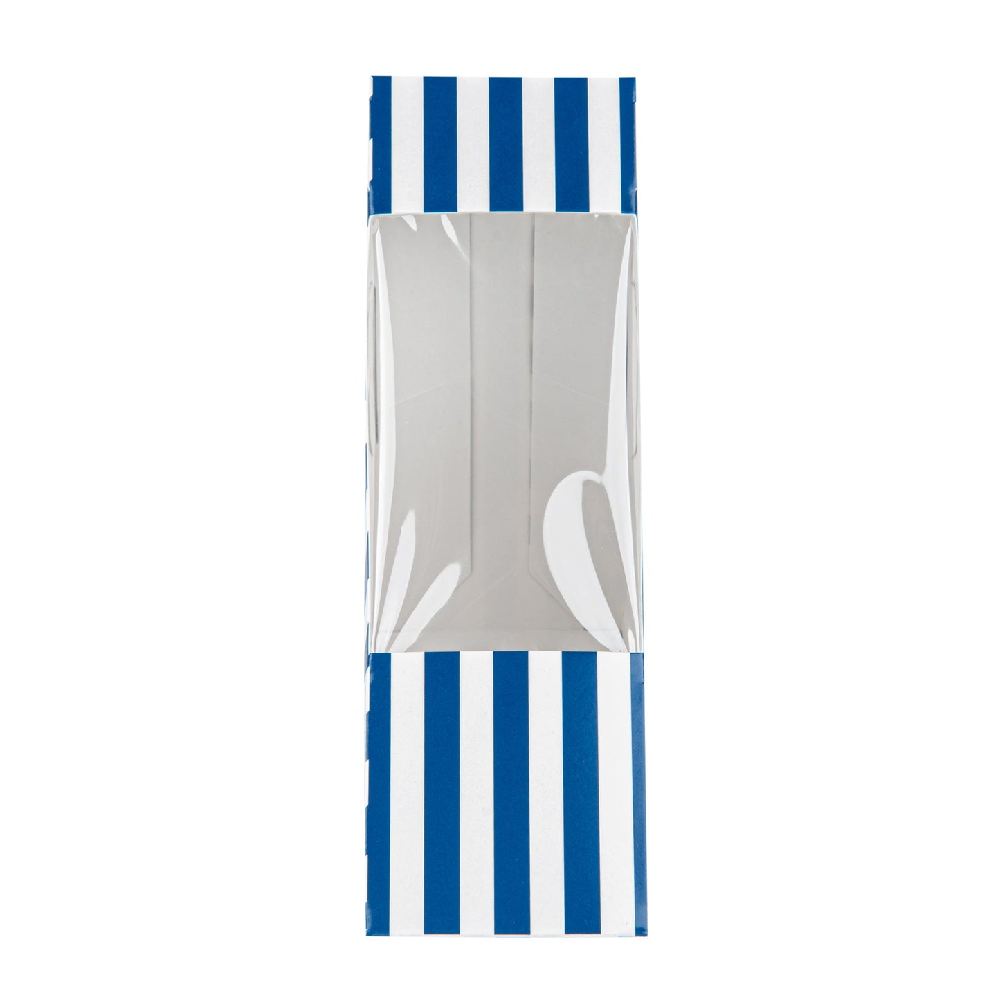 Cafe Vision Triangle Blue and White Stripe Paper Small Sandwich Box - 4 3/4" x 4 3/4" x 2" - 200 count box