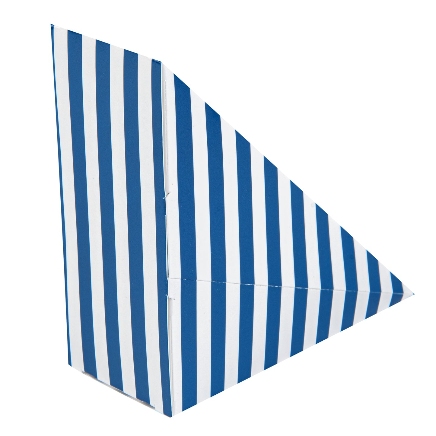 Cafe Vision Triangle Blue and White Stripe Paper Small Sandwich Box - 4 3/4" x 4 3/4" x 2" - 200 count box