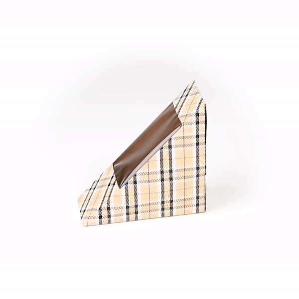 Cafe Vision Triangle Plaid Paper Small Sandwich Box - 4 3/4" x 4 3/4" x 2" - 25 count box