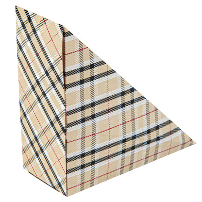 Cafe Vision Triangle Plaid Paper Small Sandwich Box - 4 3/4" x 4 3/4" x 2" - 25 count box