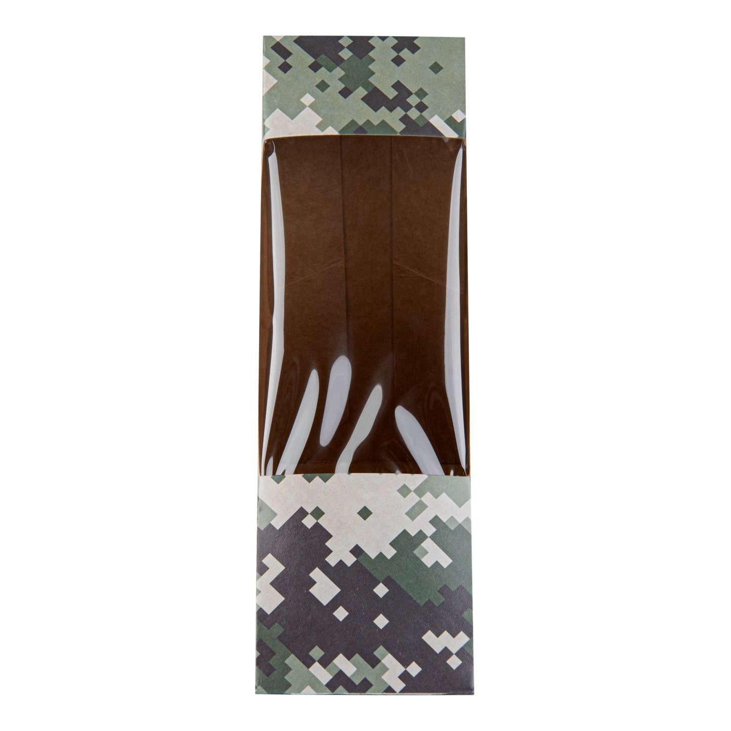 Cafe Vision Triangle Camouflage Paper Small Sandwich Box - 4 3/4" x 4 3/4" x 2" - 25 count box