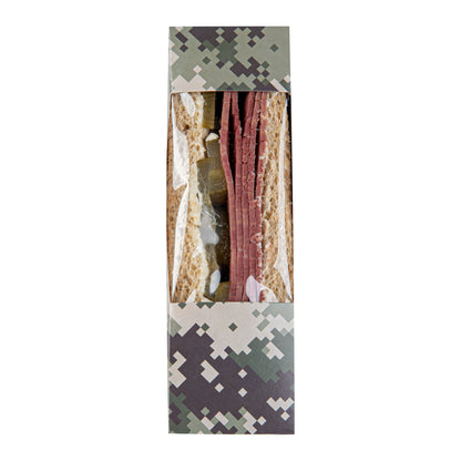 Cafe Vision Triangle Camouflage Paper Small Sandwich Box - 4 3/4" x 4 3/4" x 2" - 200 count box