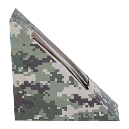Cafe Vision Triangle Camouflage Paper Small Sandwich Box - 4 3/4" x 4 3/4" x 2" - 200 count box