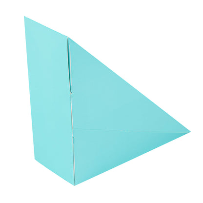 Cafe Vision Triangle Turquoise Paper Small Sandwich Box - 4 3/4" x 4 3/4" x 2" - 25 count box
