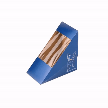 Cafe Vision Triangle Frenchie Paper Medium Sandwich Box - 4 3/4" x 4 3/4" x 2 3/4" - 200 count box