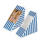 Cafe Vision Triangle Blue and White Stripe Paper Medium Sandwich Box - 4 3/4" x 4 3/4" x 2 3/4" - 25 count box