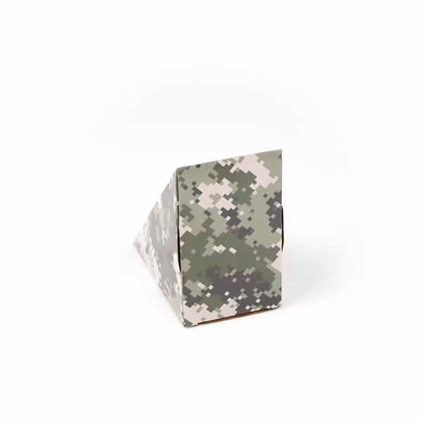 Cafe Vision Triangle Camouflage Paper Medium Sandwich Box - 4 3/4" x 4 3/4" x 2 3/4" - 25 count box