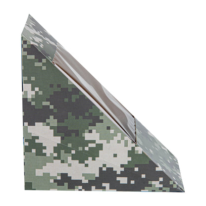Cafe Vision Triangle Camouflage Paper Medium Sandwich Box - 4 3/4" x 4 3/4" x 2 3/4" - 200 count box