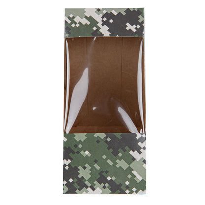 Cafe Vision Triangle Camouflage Paper Medium Sandwich Box - 4 3/4" x 4 3/4" x 2 3/4" - 200 count box