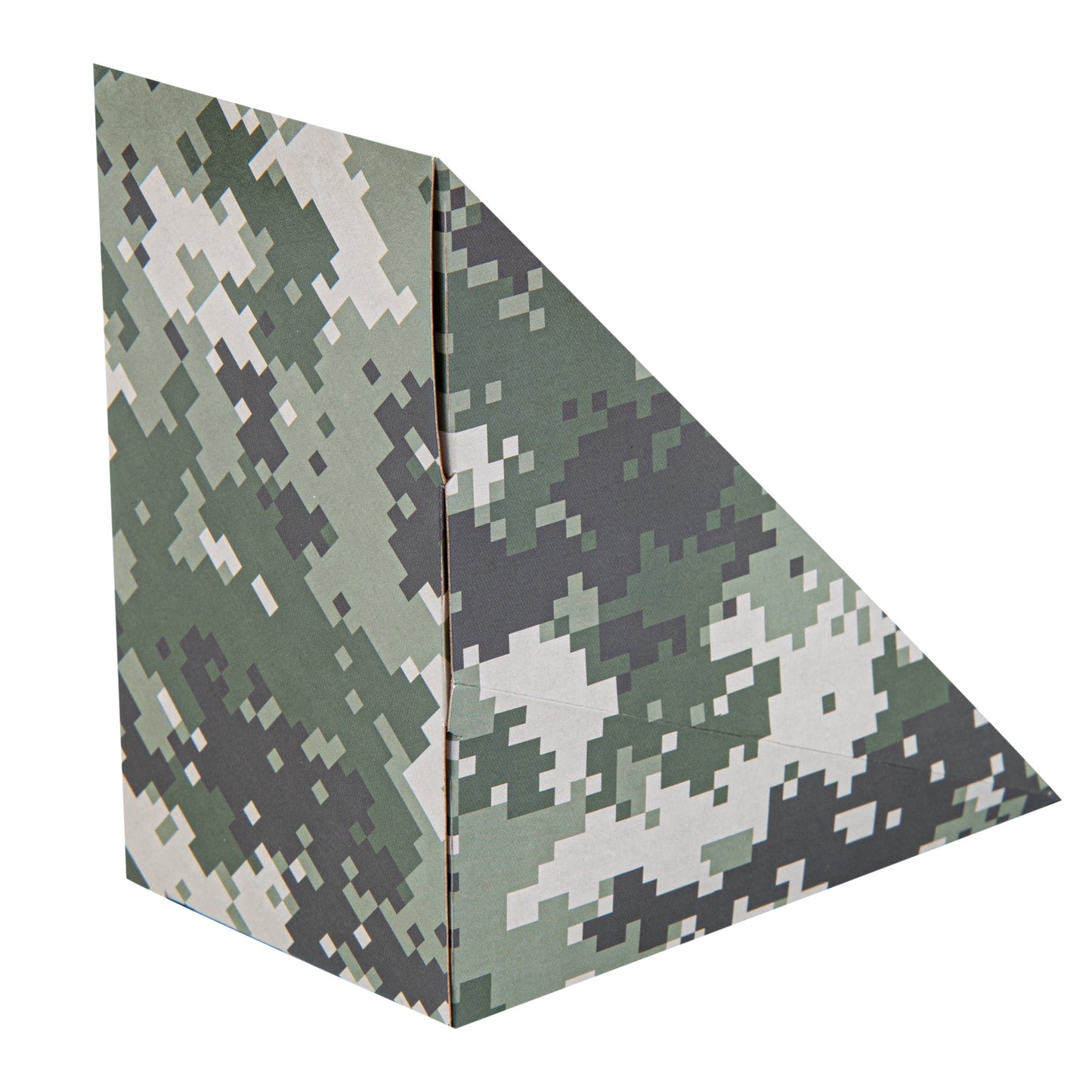 Cafe Vision Triangle Camouflage Paper Medium Sandwich Box - 4 3/4" x 4 3/4" x 2 3/4" - 200 count box