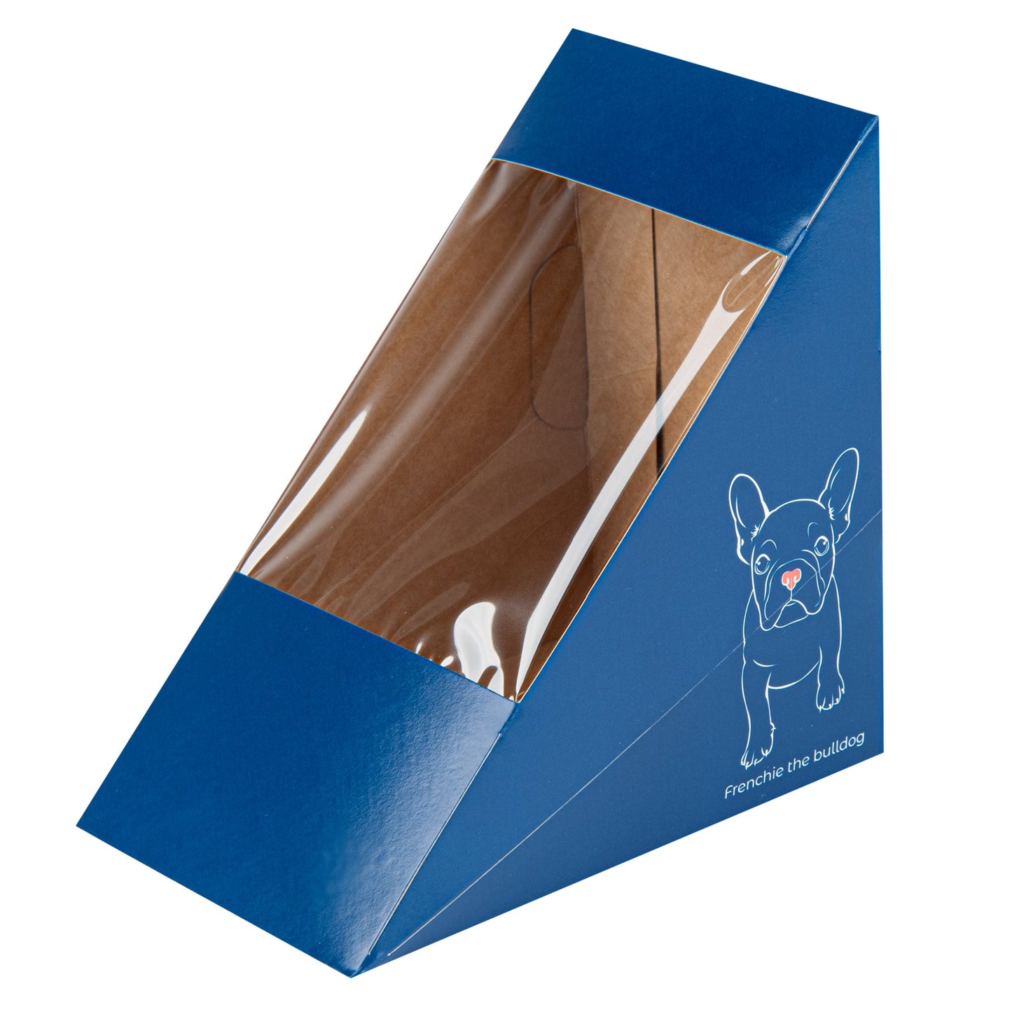 Cafe Vision Triangle Frenchie Paper Large Sandwich Box - 4 3/4" x 4 3/4" x 3 1/4" - 25 count box