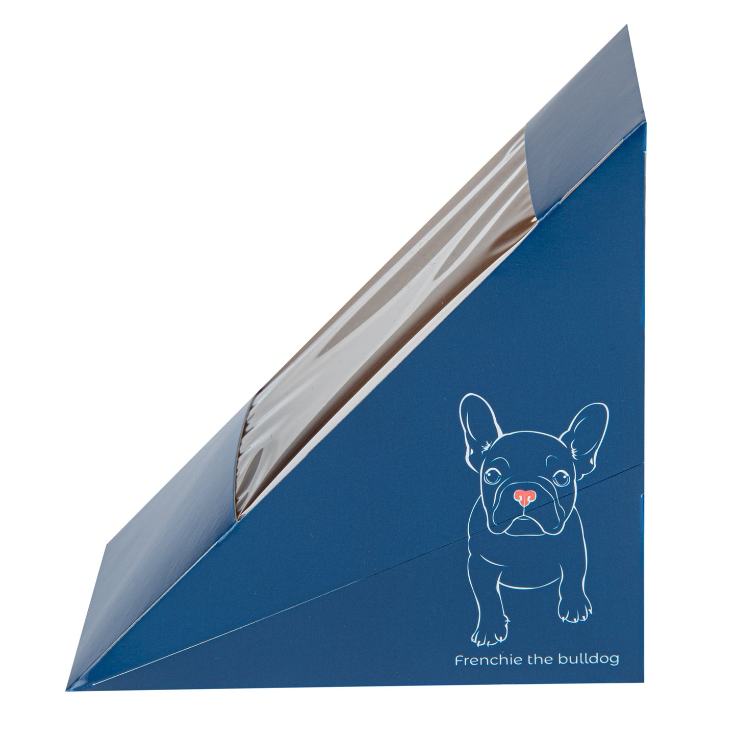 Cafe Vision Triangle Frenchie Paper Large Sandwich Box - 4 3/4" x 4 3/4" x 3 1/4" - 25 count box