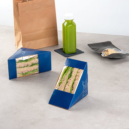 Cafe Vision Triangle Frenchie Paper Large Sandwich Box - 4 3/4" x 4 3/4" x 3 1/4" - 200 count box