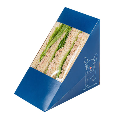 Cafe Vision Triangle Frenchie Paper Large Sandwich Box - 4 3/4" x 4 3/4" x 3 1/4" - 200 count box
