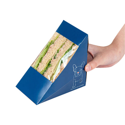 Cafe Vision Triangle Frenchie Paper Large Sandwich Box - 4 3/4" x 4 3/4" x 3 1/4" - 200 count box