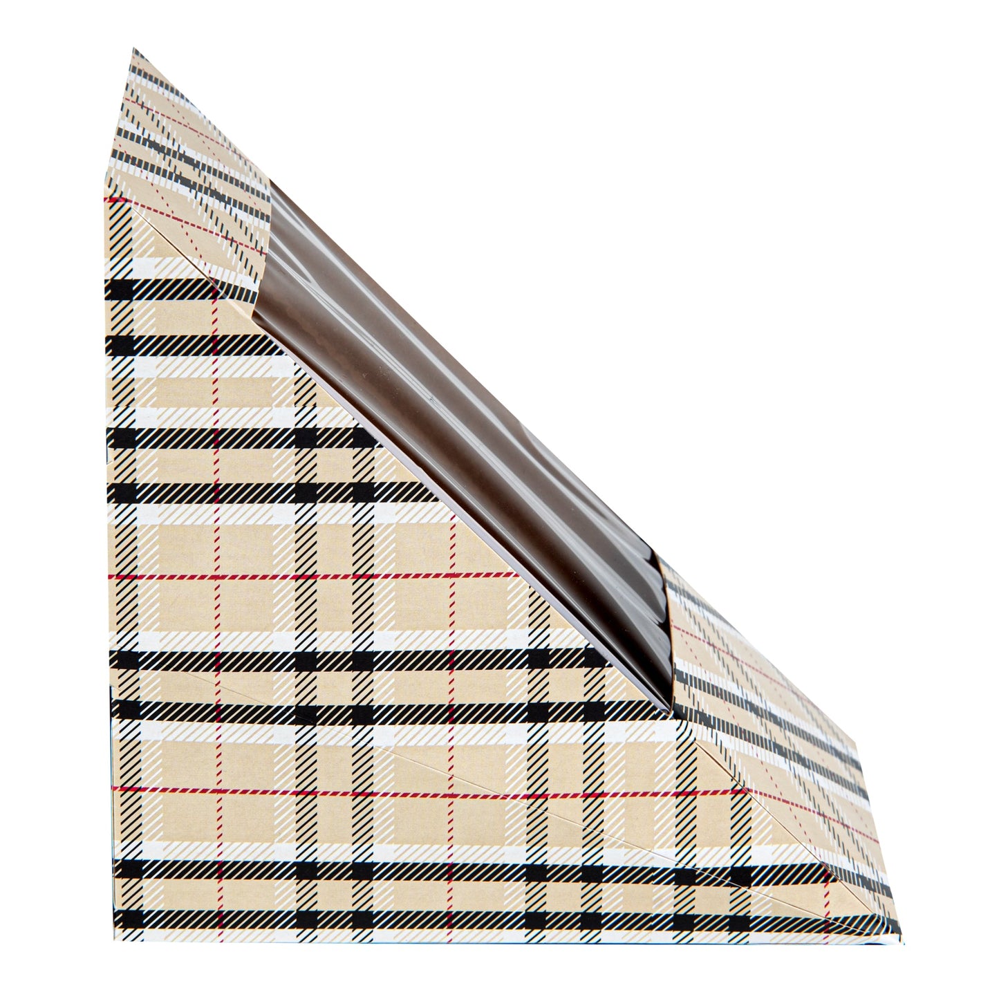 Cafe Vision Triangle Plaid Paper Large Sandwich Box - 4 3/4" x 4 3/4" x 3 1/4" - 200 count box