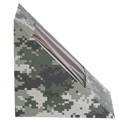 Cafe Vision Triangle Camouflage Paper Large Sandwich Box - 4 3/4" x 4 3/4" x 3 1/4" - 25 count box