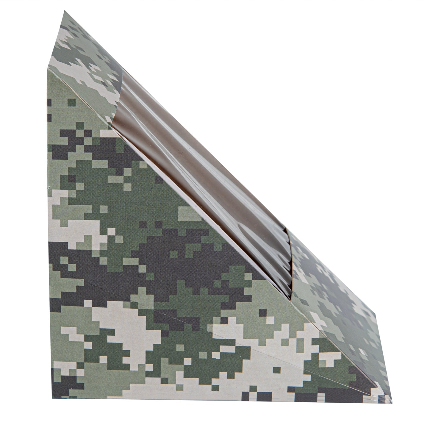 Cafe Vision Triangle Camouflage Paper Large Sandwich Box - 4 3/4" x 4 3/4" x 3 1/4" - 200 count box