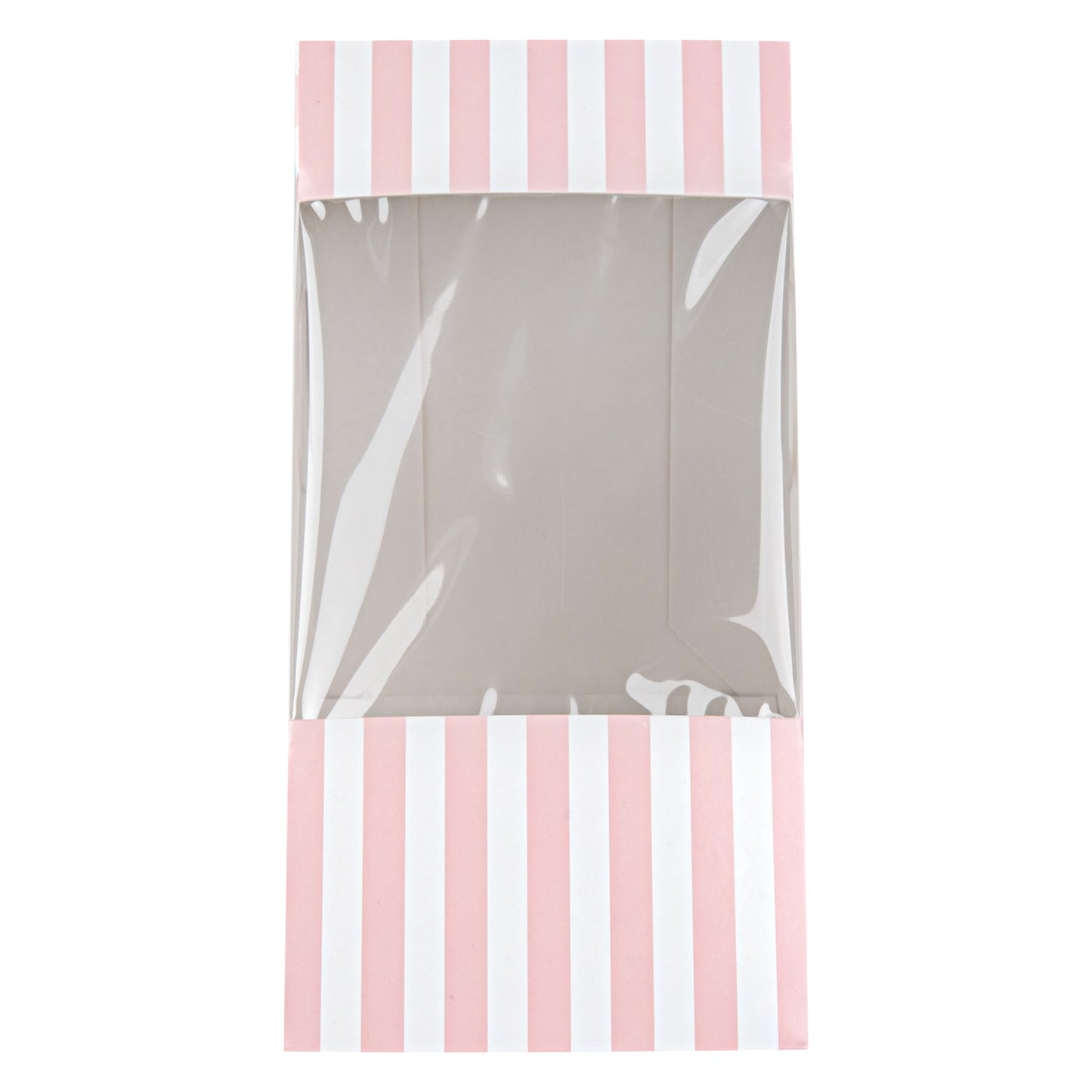Cafe Vision Triangle Pink and White Stripe Paper Large Sandwich Box - 4 3/4" x 4 3/4" x 3 1/4" - 200 count box
