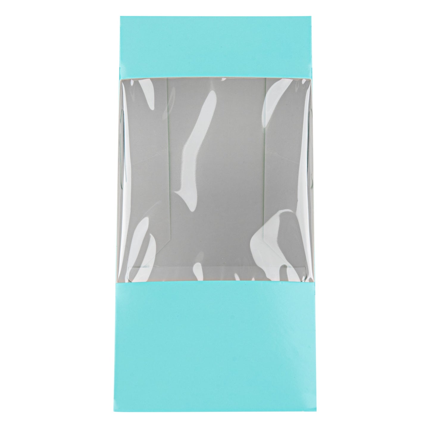 Cafe Vision Triangle Turquoise Paper Large Sandwich Box - 4 3/4" x 4 3/4" x 3 1/4" - 25 count box