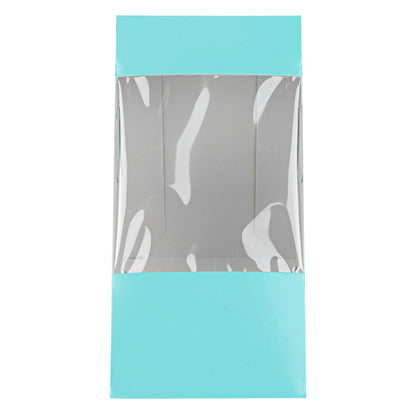 Cafe Vision Triangle Turquoise Paper Large Sandwich Box - 4 3/4" x 4 3/4" x 3 1/4" - 25 count box