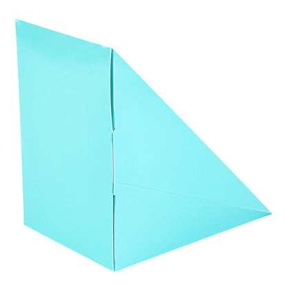 Cafe Vision Triangle Turquoise Paper Large Sandwich Box - 4 3/4" x 4 3/4" x 3 1/4" - 25 count box