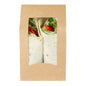 Cafe Vision Rectangle Kraft Paper Sandwich / Wrap Take Out Container - Angle Cut - 6" x 3 3/4" x 2" - 200 count box