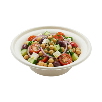 Pulp Tek 12 oz Round White Sugarcane / Bagasse Bowl - 6" x 6" x 1 3/4" - 100 count box