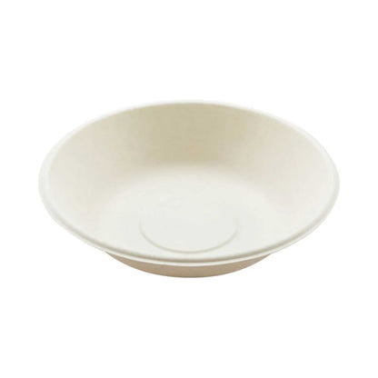 Pulp Tek 16 oz Round White Sugarcane / Bagasse Bowl - 6 1/4" x 6 1/4" x 1 1/2" - 100 count box