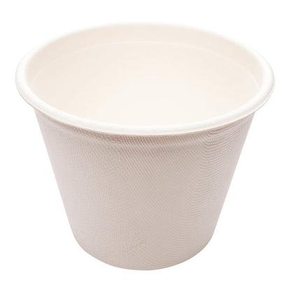 Pulp Tek 15 oz Round White Sugarcane / Bagasse Soup Cup - 4" x 4" x 3 1/4" - 100 count box