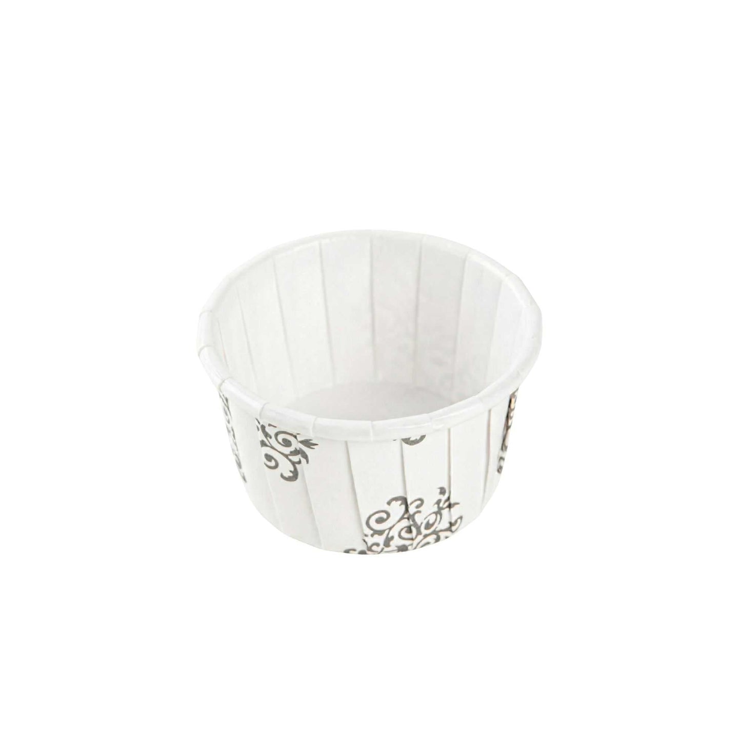 Panificio 1 oz Round Vintage Floral Paper Small Baking Cup - Pleated - 2" x 2" x 1 1/4" - 200 count box