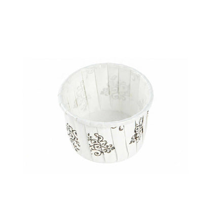 Panificio 2 oz Round Vintage Floral Paper Medium Baking Cup - Pleated - 2 1/4" x 2 1/4" x 1 1/2" - 200 count box