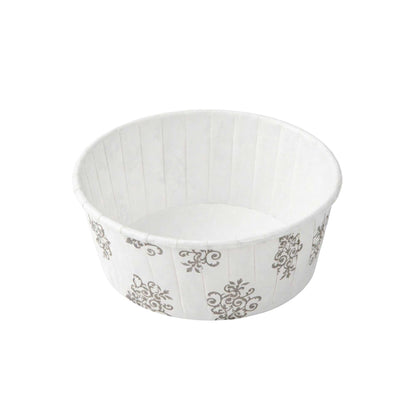 Panificio 5 oz Round Vintage Floral Paper Large Baking Cup - Pleated - 3 3/4" x 3 3/4" x 1 1/2" - 200 count box