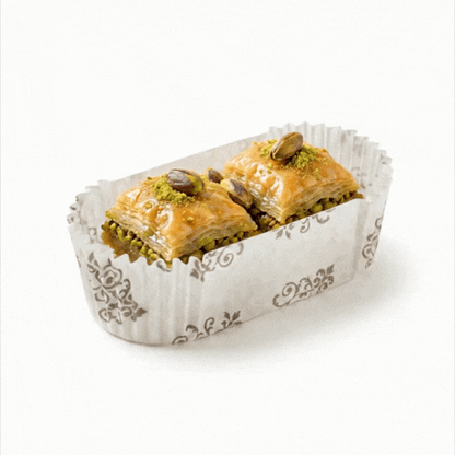 Panificio 1 oz Elliptical Vintage Floral Paper Regular Baking Cup - Ridged - 3 1/2" x 1 1/2" x 1" - 200 count box
